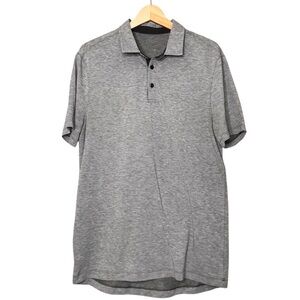 Lululemon Grey Polo Short Sleeve Button Down Golf Shirt ESTIMATED Men's Medium
